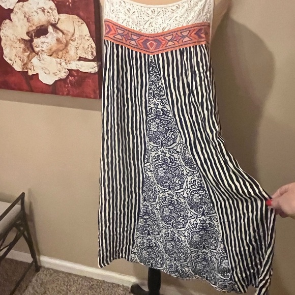 Flying Tomato Mixed Print Slip Dress, size Large - Picture 2 of 5